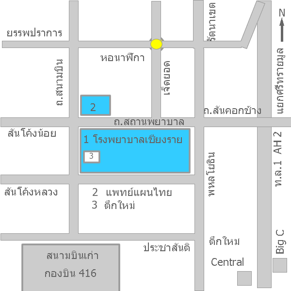 แผนที่ โรงพยาบาลเชียงรายประชานุเคราะห์