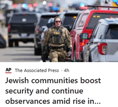 ทั่วโลกกำลังเผชิญปัญหาความรุนแรงที่กระทำกับชาวยิว